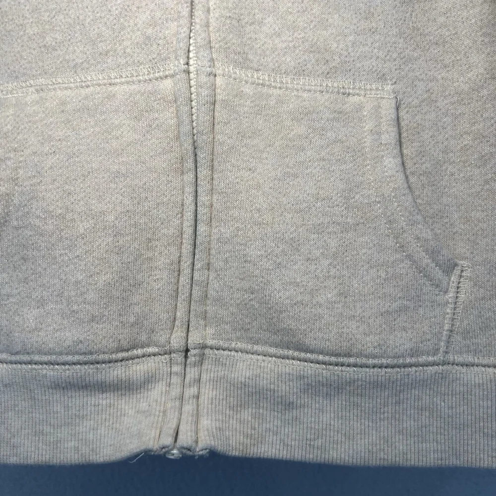 OshKosh B'gosh Girls Full Zip Hoodie Cream Glitter Toddler Size 3T Sweatshirt